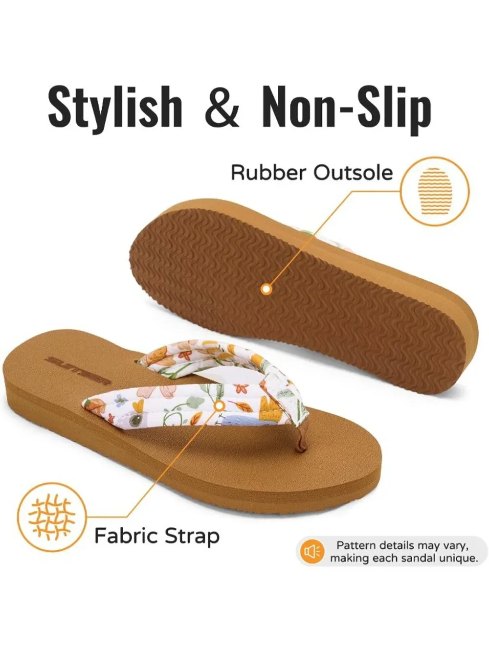Women's Beige Khaki Summer Lightweight Soft Fabric Straps Flip Flops Sandals